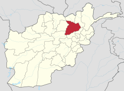 The location of Baghlan Province within Afghanistan