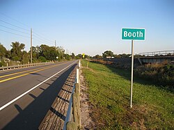 View southeast at Booth