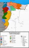 Mapa dialectológico del asturleonés.