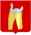 Hensbroek (1817[6]): The coat of arms of the village of Hensbroek in North Holland interprets the toponym as "hen-breeches" (the toponym is unrelated to either "hen" or "breeches", deriving from a personal name Hein and the Dutch cognate of "brook", i.e. "Henry's brook".)