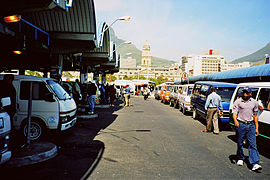 Taxi rank above Cape Town railway station