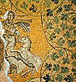 A representation of Jesus riding in his chariot. Mosaic of the 3rd century on the Vatican grottoes under St. Peter's Basilica.