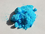 Photo of powdered copper(II) sulfate pentahydrate