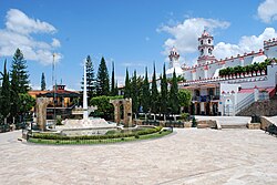 Main plaza with church