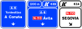 S-373 Signs on the highway or dual carriageway road. Two immediate exits very close to a conventional highway and its own direction