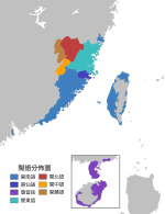 闽语各分支分布图