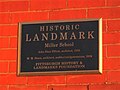 Landmark plaque on old grade school