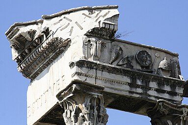 Roman bucranium on a frieze of the Temple of Vespasian and Titus, Rome, unknown architect, 79-c.87