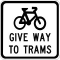 (R2-V111) Bicycles Give Way to Trams (Used in Victoria)