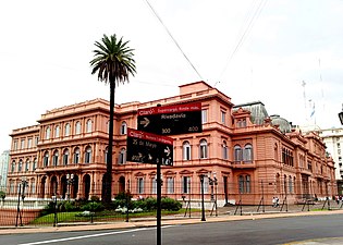 Casa Rosada, or the "Pink House", in Buenos Aires, built between 1713 and 1855 as a fort and then customs house, is the official residence and office of the President of Argentina.