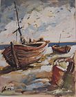 Schiff (tempura), 27.5 x 19.6in, Diego Voci Estate