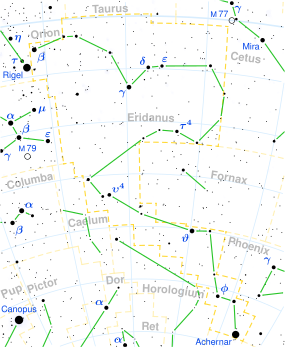 GJ 3323 is located in the constellation Eridanus