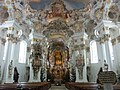 Iglesia de Wies, de los estuquistas y arquitectos Dominikus y Johann Baptist Zimmermann (1745-1754).