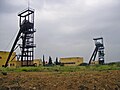 Headframes of the Serbariu coalmine