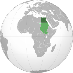 Green: Kingdom of Egypt Lighter green: Anglo-Egyptian Sudan condominium Lightest green: Ceded from the Sudan to Italian North Africa in 1919.