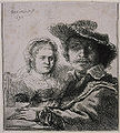 Self-portrait with Saskia, etching, 1636