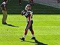 Anthony Thomas warming up.