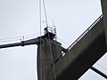 Close up of a bridge tower