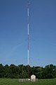 A mast radiator antenna for an AM radio station in Chapel Hill, North Carolina