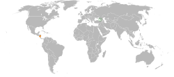 Map indicating locations of Nicaragua and Abkhazia