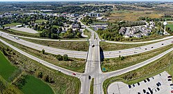 Wis-33 and I-41 junction in town