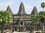 The main entrance to the temple proper, seen from the eastern end of the Naga causeway