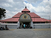 The Grand Mosque of the Sultanate of Yogyakarta, Indonesia, features multi-layered roof typical of Indonesian mosque architecture.