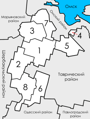 Азовский немецкий национальный район на карте