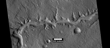 Branched channel, as seen by HiRISE under HiWish program