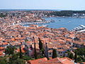 Rovinj, as seen from the bell tower of the church of Saint Eufemia (Croatia)