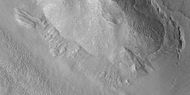 Close view of dipping layers in Ismenius Lacus quadrangle, as seen by HiRISE under HiWish program