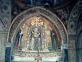 Mosaic of the Theotokos and Christ child, between St. and St. Restituta (Naples Cathedral - Chapel of St. Restituta).