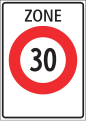 2.59.1a Start of area with a 30 km/h speed limit