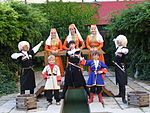 A group of Adyghe children in traditional cloths