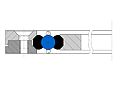 Cojinete de 4 puntos con dos alambres, principalmente para absorber fuerzas radiales.