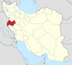 Location of Kermanshah province within Iran