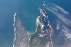 Vista de satélite del cabo San Elías