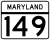 Maryland Route 149 marker