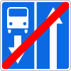 End of a road with contraflow lane for buses