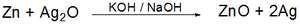 Balanced equation for the reaction occurring in a silver-oxide battery.