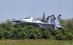 An Indonesian Air Force Su-30 on take off