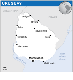 Location of Uruguay