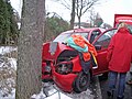 Toyota Yaris in collision with a tree in Uetersen, Germany