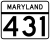 Maryland Route 431 marker