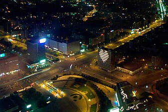 Aerial view of Project Blinkenlights in Berlin