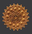 Gold roundel, 11th century Iran. It "exemplifies the refinement of Seljuq goldsmithing".[166][167]