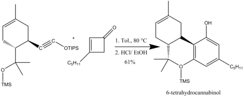 Scheme 17: Synthesis of Δ-6-tetrahydrocannabinol via a Benzannulatio