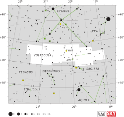 Map of the constellation Vulpecula