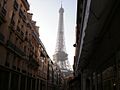 The Eiffel Tower as seen from Rue de Monttessuy in the 7th arrondissement.