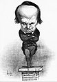 A caricature of Victor Hugo by Honoré Daumier from July 1849. Hugo supported Louis Napoleon in the election for president, but after the coup d'état went into exile and became his most relentless and eloquent enemy.